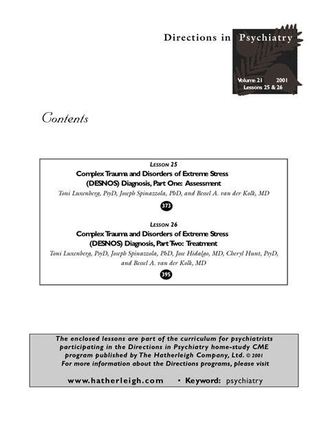 derosnops|(PDF) Complex trauma and disorders of extreme stress .